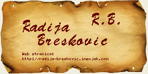 Radija Brešković vizit kartica